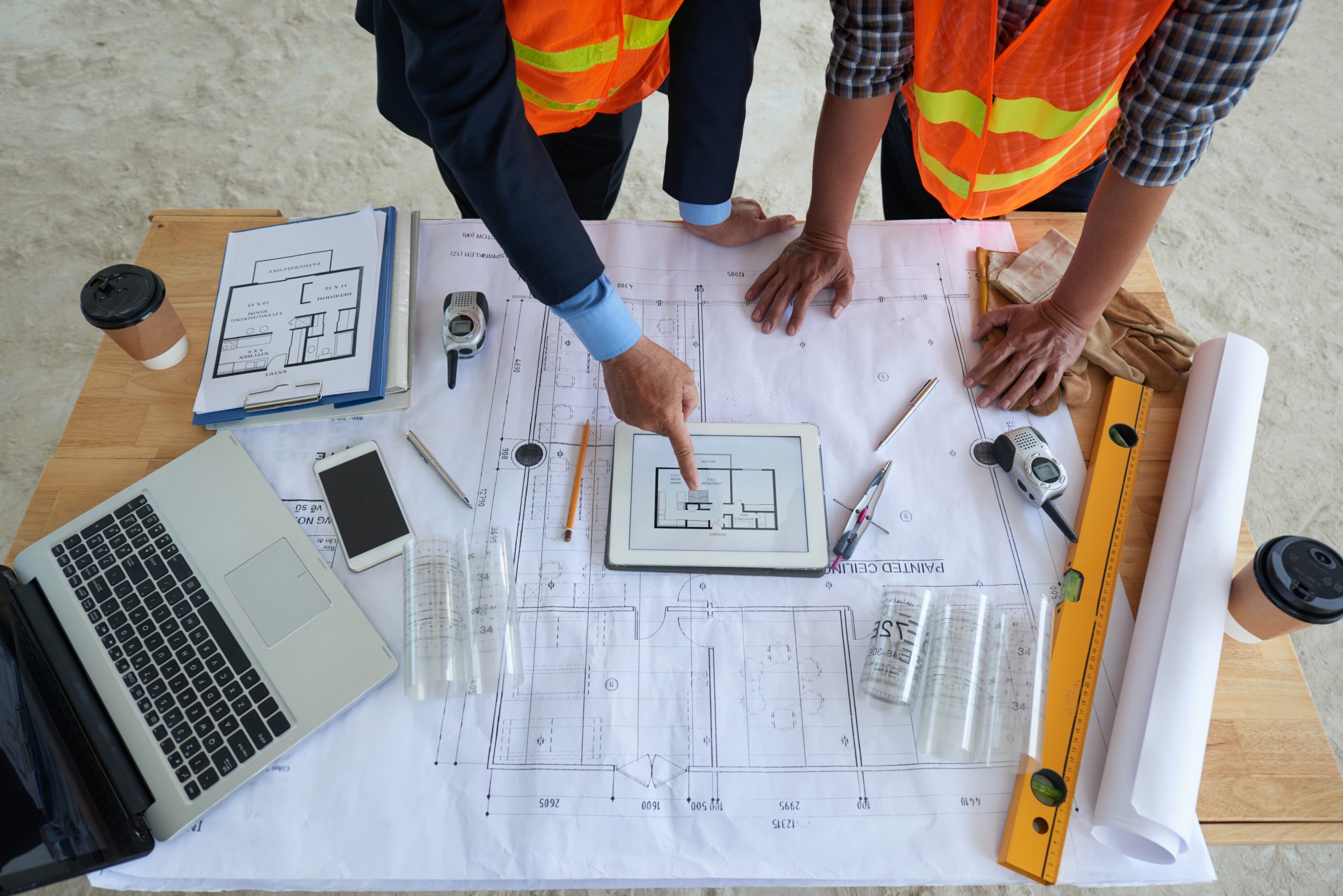 Discussing building blueprint